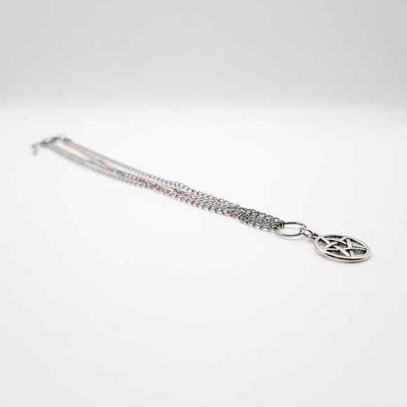 Pentacle Pentagram Wiccan Witch Drape Chain Necklace Gothic Handmade Jewelry - Picture 4 of 9